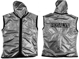 Chaqueta con capucha de boxeo personalizada : KNHODCUST-003-Plata
