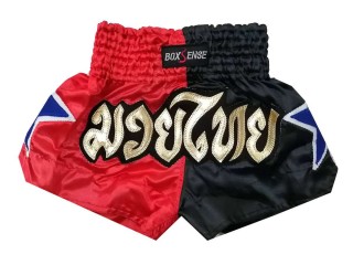 Pantalones boxeo para niños Boxsense : BXSKID-004 Rojo y Negro