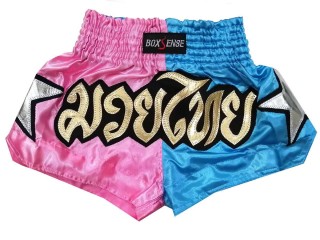 Pantalones boxeo para niños Boxsense : BXSKID-006 Rosa y Azul celeste