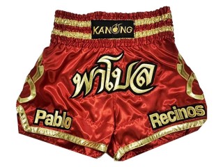 Pantalones de boxeo rojos personalizados : KNBXCUST-2002