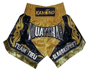 Calzoncillos de boxeo dorados personalizados : KNBXCUST-2010