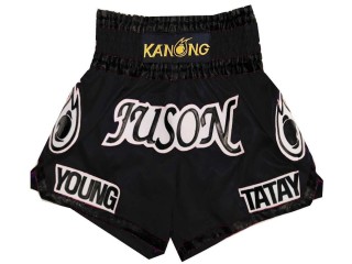 Pantalon de boxeo negros personalizados : KNBXCUST-2012