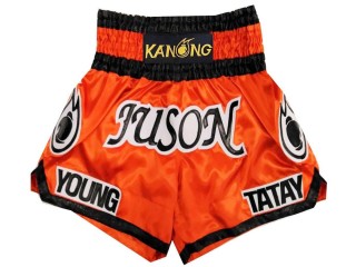 Shorts de boxeo naranjas personalizados : KNBXCUST-2013