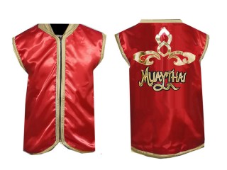 Chaqueta de ring de boxeo personalizada : Rojo diseño tailandés