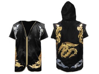 Chaqueta con capucha de boxeo personalizada: Negro Dragón