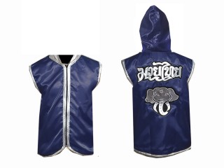 Chaqueta personalizada con capucha de boxeo : Azul marino Elefante