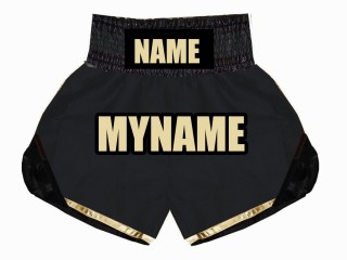 Calzoncillos de boxeo para niños personalizados : KNBSH-022-Negro