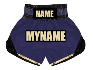 Calzoncillos de boxeo para niños personalizados : KNBSH-022-Azul marino