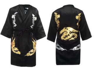 Bata de boxeo personalizada Kanong : Negro Dragón