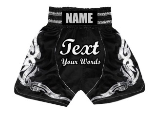 Shorts de boxeo personalizados  : KNBSH-024-Negro