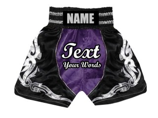 Calzoncillos de boxeo personalizados : KNBSH-024-Púrpura-Negro