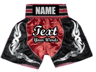 Calzoncillos de boxeo personalizados : KNBSH-024-Rojo-Negro