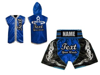 Chaqueta de ring y Pantalon de boxeo personalizados : Azul
