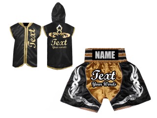 Chaqueta de ring y Pantalon de boxeo personalizados : Oro