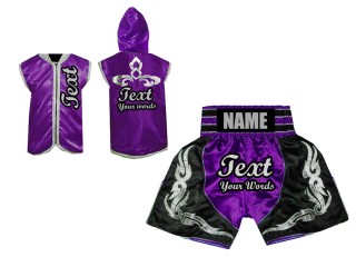 Chaqueta de ring y Pantalon de boxeo personalizados : Purple