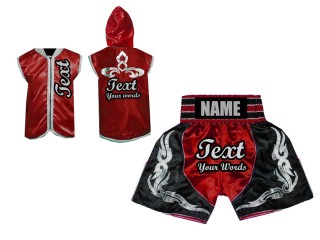 Chaqueta de ring y Pantalon de boxeo personalizados : Rojo