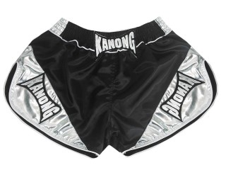 Pantalones cortos de boxeo Kanong para mujer : KNSRTO-201-Negro-Plata