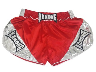 Pantalones cortos de boxeo Kanong para mujer : KNSRTO-201-Rojo-Plata