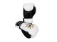 Guantes de boxeo Kanong de piel auténtica : Blanco y Negro