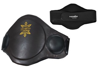 Almohadilla abdominal de cuero Kanong : Marrón y Negro