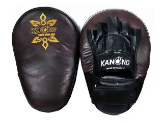 Almohadillas de boxeo largas de cuero auténtico Kanong : Marrón y Negro