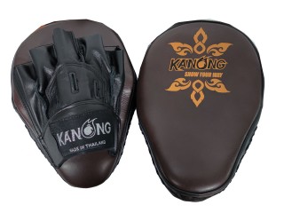 Almohadillas de boxeo de cuero auténtico Kanong : Marrón y Negro