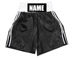 Shorts de boxeo para niños personalizados : KNBSH-026-Negro