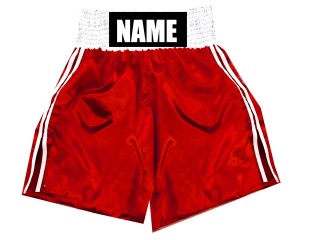 Shorts de boxeo para niños personalizados : KNBSH-026-Rojo