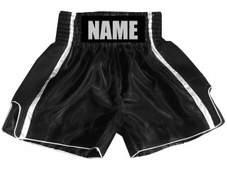 Pantalones de boxeo para niños personalizados : KNBSH-027-Negro