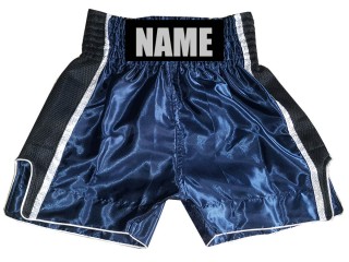 Pantalones de boxeo para niños personalizados : KNBSH-027-Azul marino