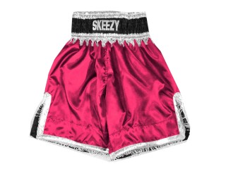 Pantalones de boxeo con borlas : KNBXCUST-2034-rosa oscuro