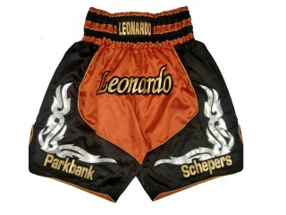 Calzoncillos de boxeo personalizados : KNBXCUST-2035-Naranja-Negro