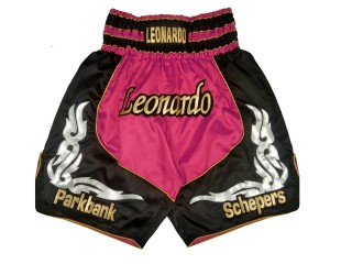 Calzoncillos de boxeo personalizados : KNBXCUST-2035-Rosa-Negro
