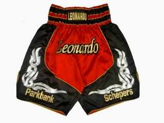 Calzoncillos de boxeo personalizados : KNBXCUST-2035-Rojo-Negro
