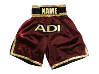 Pantalones de boxeo personalizados para hombre: KNBXCUST-2036-Granate