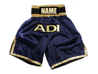Pantalones de boxeo personalizados para hombre  : KNBXCUST-2036-Azul marino