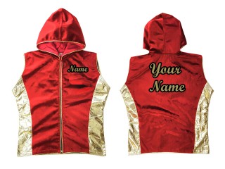 Chaqueta personalizada con capucha de boxeo : Rojo y Oro