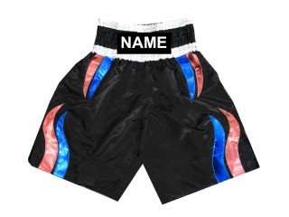 Calzoncillos de boxeo personalizados : KNBSH-028-Negro con llama