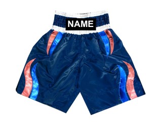 Calzoncillos de boxeo personalizados : KNBSH-028-Azul marino con llama