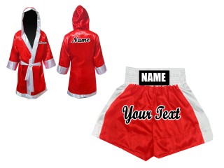 Pantalones y Bata de boxeo personalizados : Rojo
