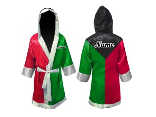 Bata de boxeo personalizada Kanong : Negro/Verde/Rojo