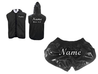 Set de boxeo - Sudaderas con capucha y pantalonespara boxeo Muay Thai : 202 Retro Negro