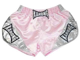 Pantalones de boxeo Retro Kanong : KNSRTO-201-Rosa-Plata